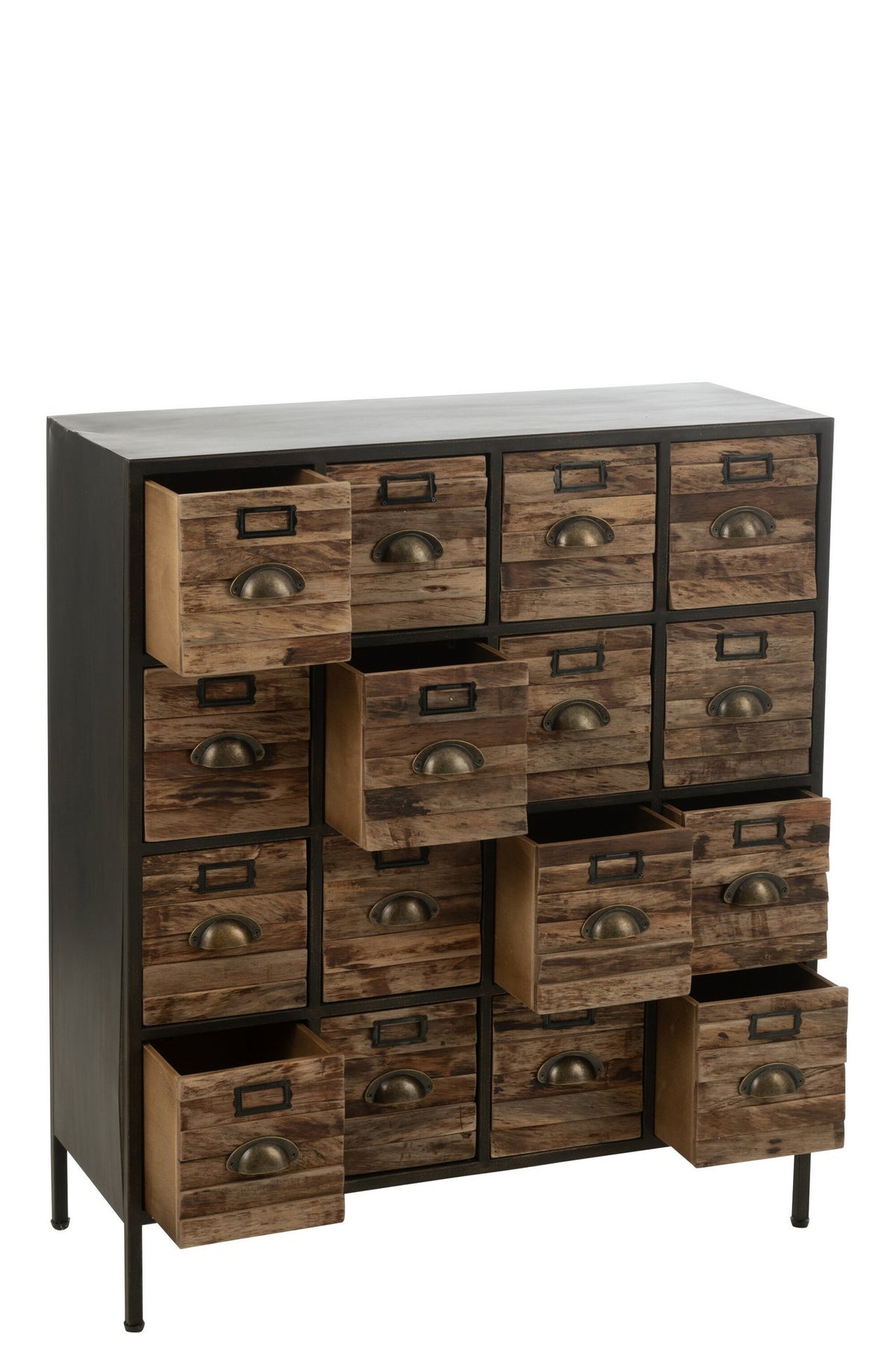 J-Line Kast 16 Schuiven Hout/Metaal Bruin
