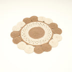 Beige katoenen gevlochten placemat – handgemaakte eetmat