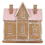 Gingerbread house met LED 21x8x20 cm Bruin Kunststof