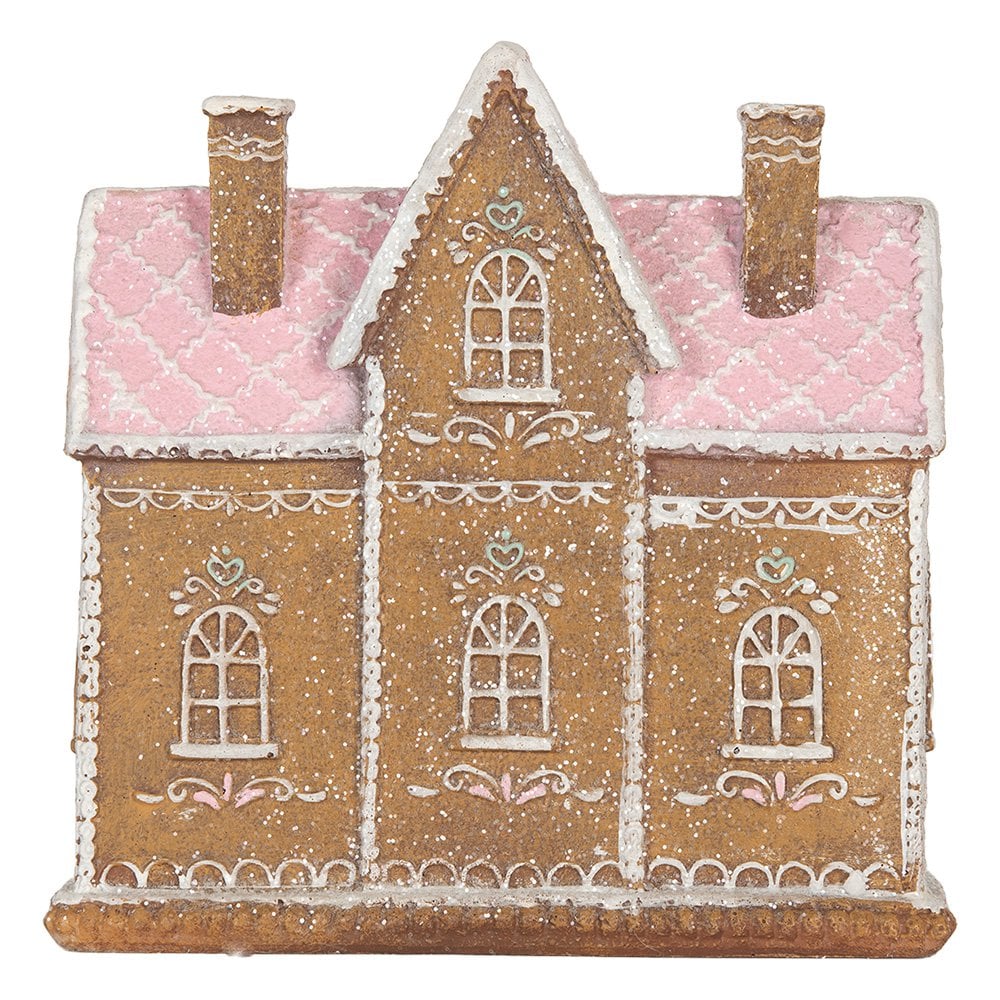 Gingerbread house met LED 21x8x20 cm Bruin Kunststof