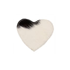 Onderzetter koehuid hart zwart/wit 14cm