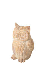 J-Line Uil met houtlook - polyresin - beige - small