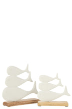 J-Line decoratie Walvis Op Voet - aluminium - wit - large