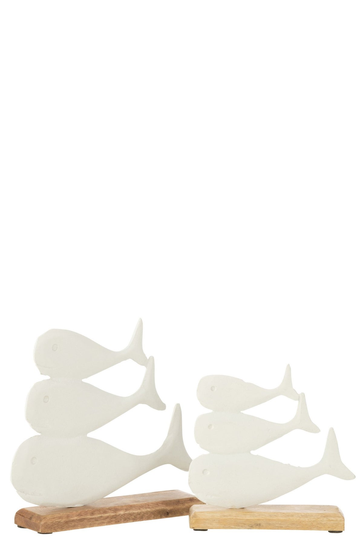 J-Line decoratie Walvis Op Voet - aluminium - wit - large