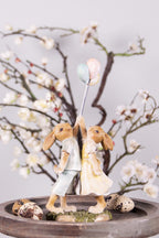 Beeld Konijn 22 cm Groen Bruin Polyresin