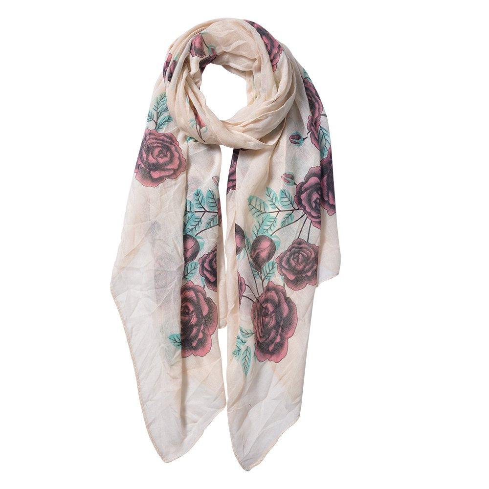 Sjaal Dames Print 70x180 cm Geel Synthetisch Shawl Dames
