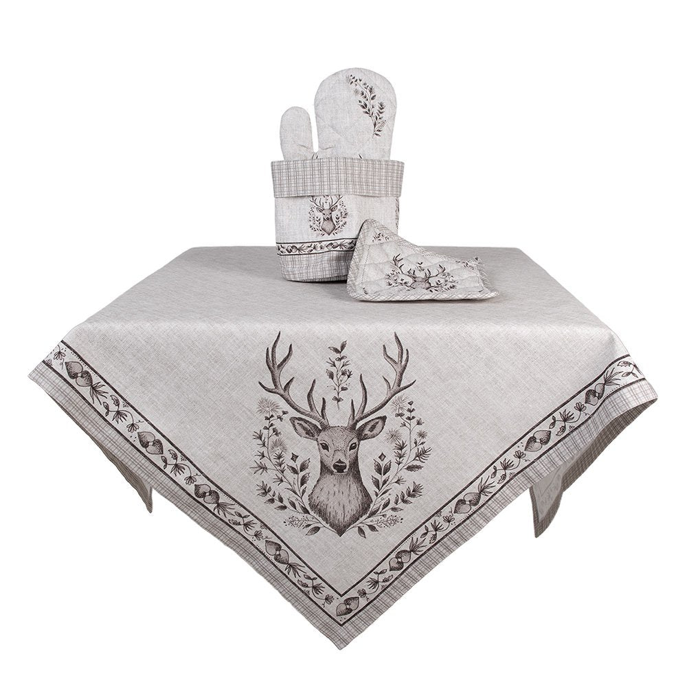 Broodmand Ø 15x16 cm Beige Katoen Hert
