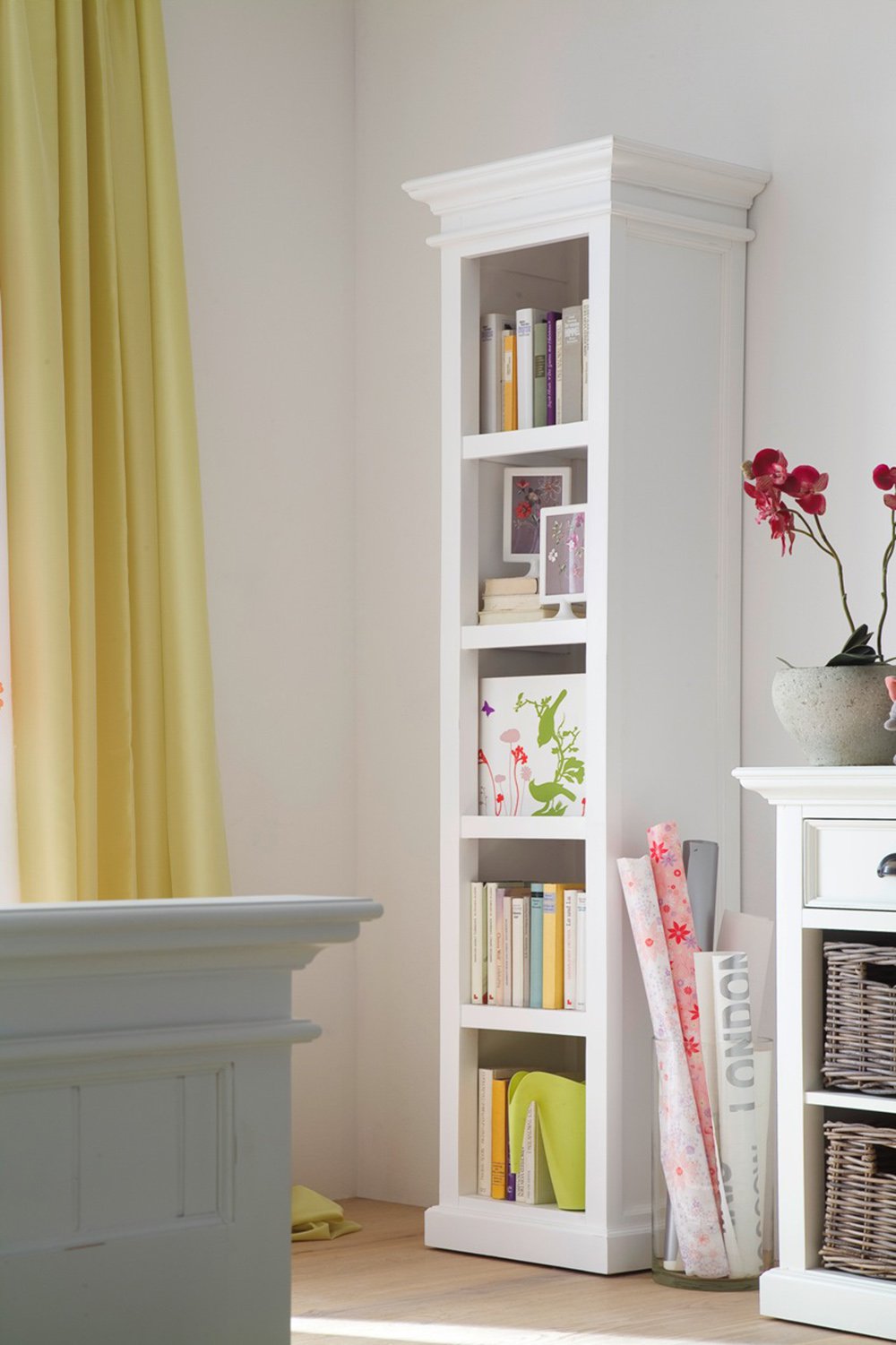 Boekenkast wit - 50bx45dx190 h - mahoniehout