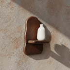 Bullnose mangohouten wandplank - 15x10x26 cm