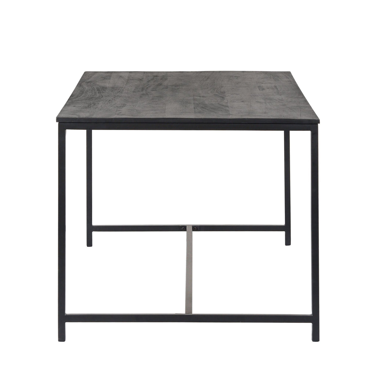 Moderne eettafel – zwart mangohout en houtskool metalen frame – industriële stijl