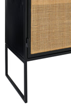 J-Line kast Rieten Panelen - hout - zwart/naturel