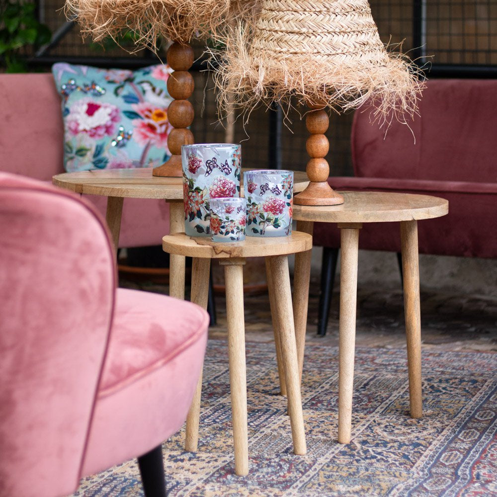 Tafel mango hout dia 40cm