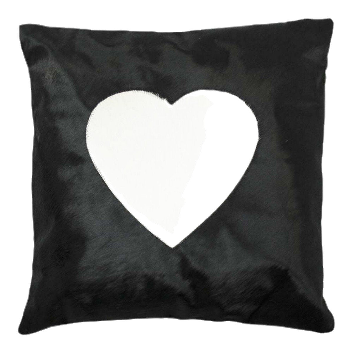 Kussen koe hart zwart 45x45cm