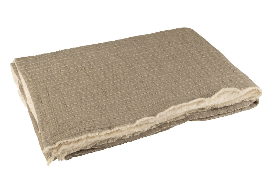 J-Line Plaid Strepen Stiksel Katoen/Polyester Grijs