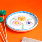 Bloemen dessertbord – geglazuurd keramiek – 5 inch – magnetron- en vaatwasserbestendig