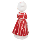 Kerstdecoratie Beeld Kerstvrouw 10x10x20 cm Rood Kunststof
