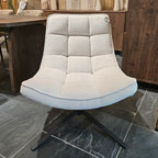 Draaifauteuil Sep in stof perfect harmony white**