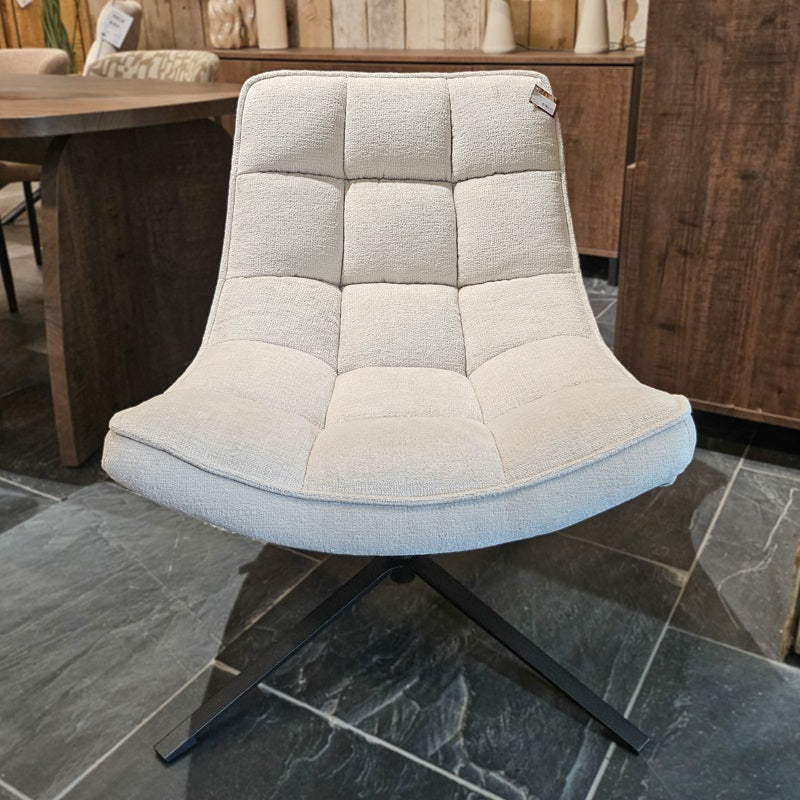 Draaifauteuil Sep in stof perfect harmony white**