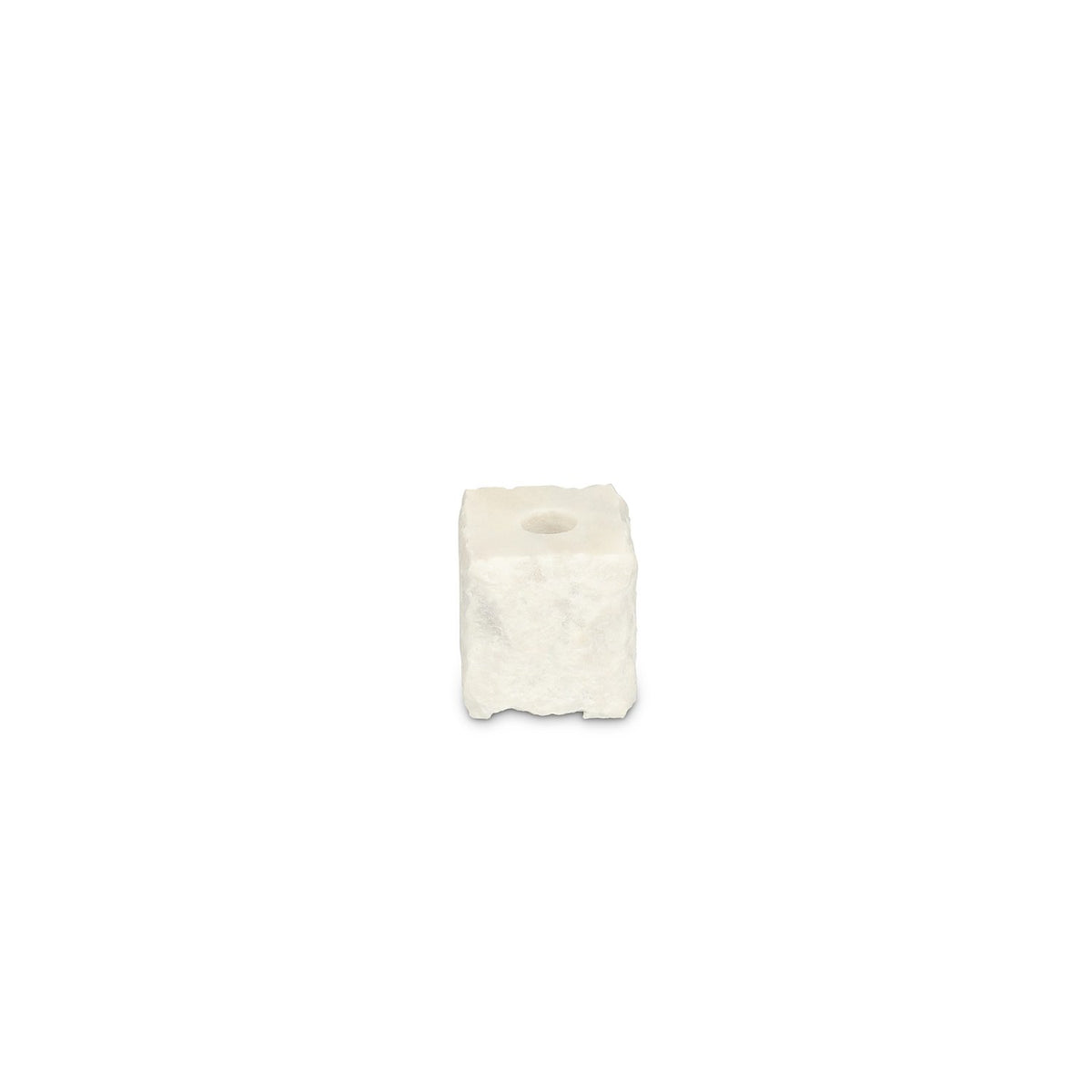 Kaarshouder 8x8xH8cm marmer wit Opus