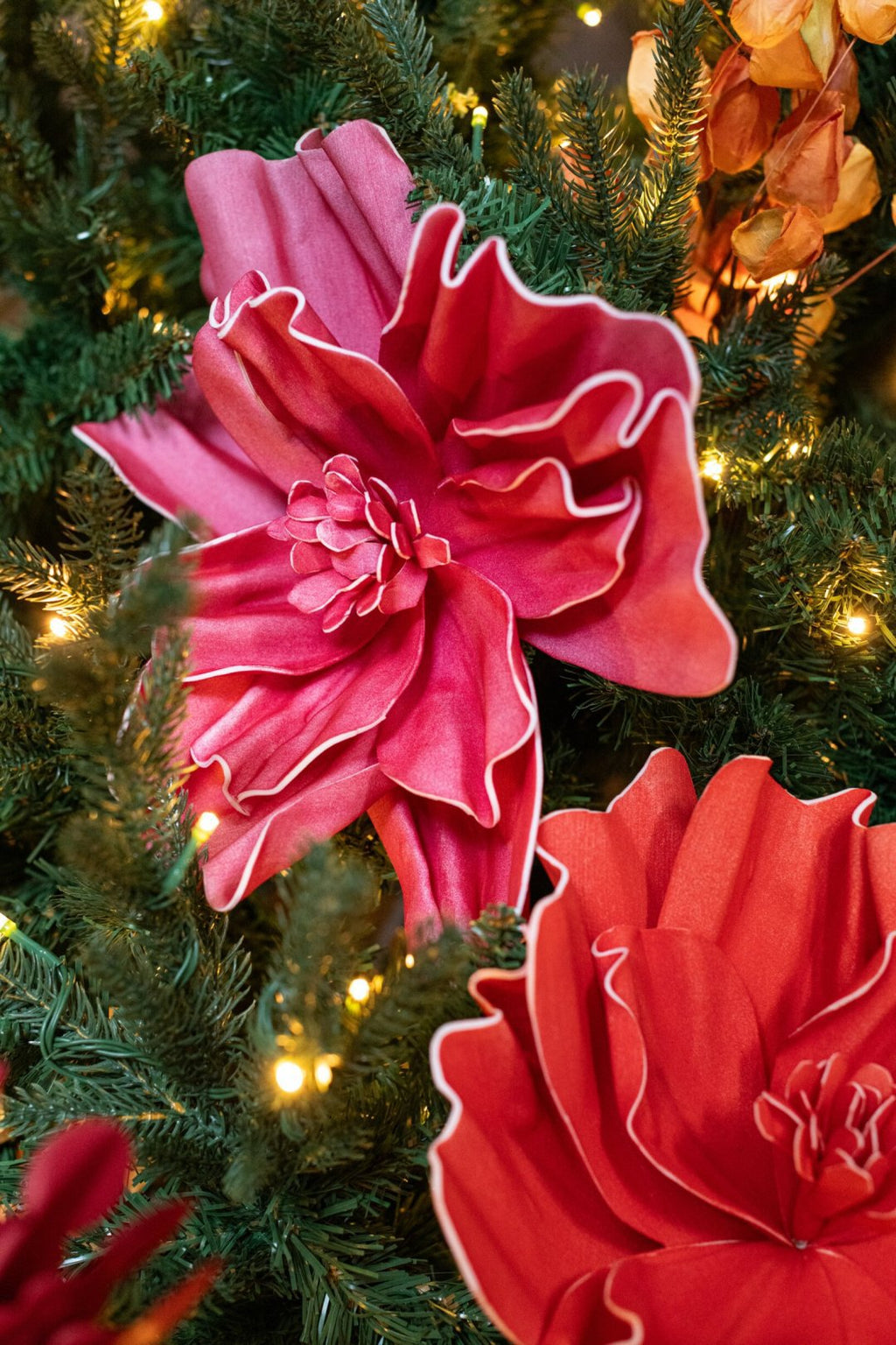 J-Line decoratie Bloem Eva - rubber - roze - L