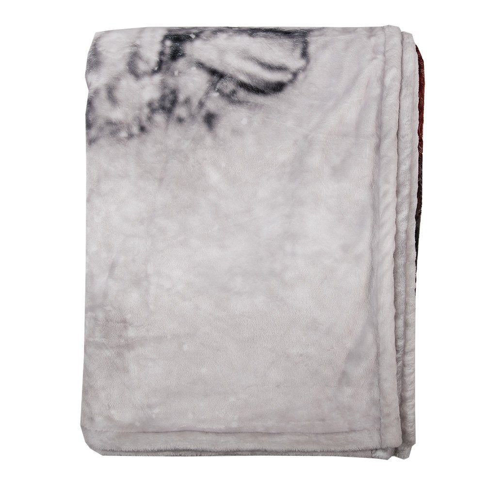 Plaid 130x170 cm Wit Grijs Polyester Kerstman Deken