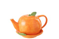 J-Line Theepot+Dienblad Sinaasappel Dolomiet Oranje