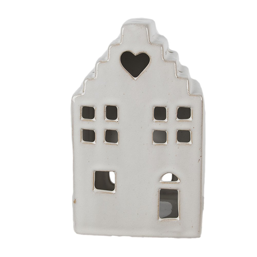 Waxinelichthouder Huis 17 cm Beige Porselein