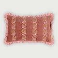 Kussenhoes | Heather Rhubarb Cross Stitch langwerpige kussenhoes van Sanctuary Living