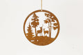 Metalen ring hanger met bos decoratie 15cm roest