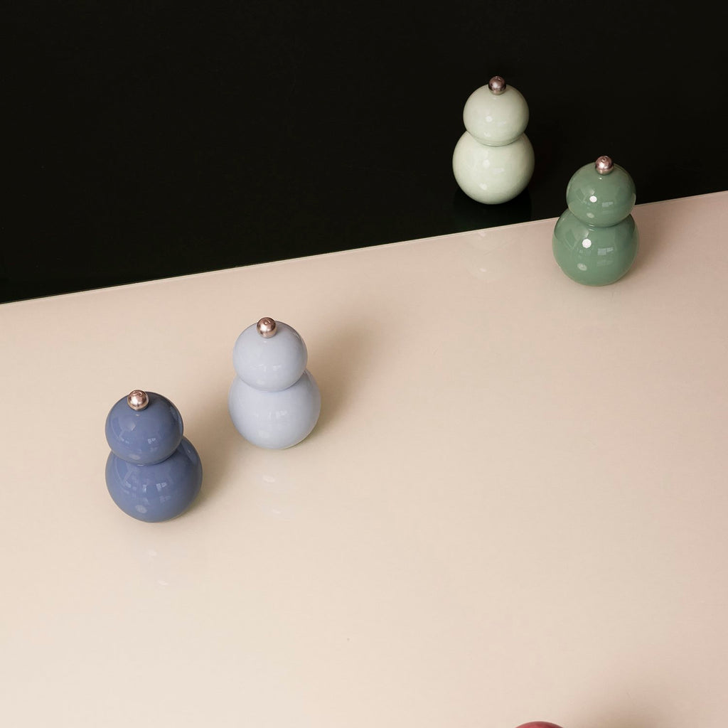 Peper/zoutmolen H12cm blauw Betty - Set van 2