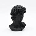 Black David Bust Statue – Klassiek geïnspireerd decoratief beeldhouwwerk voor tafelblad-styling
