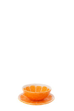 J-Line plateau Oranje Dolomiet - keramiek - oranje/wit