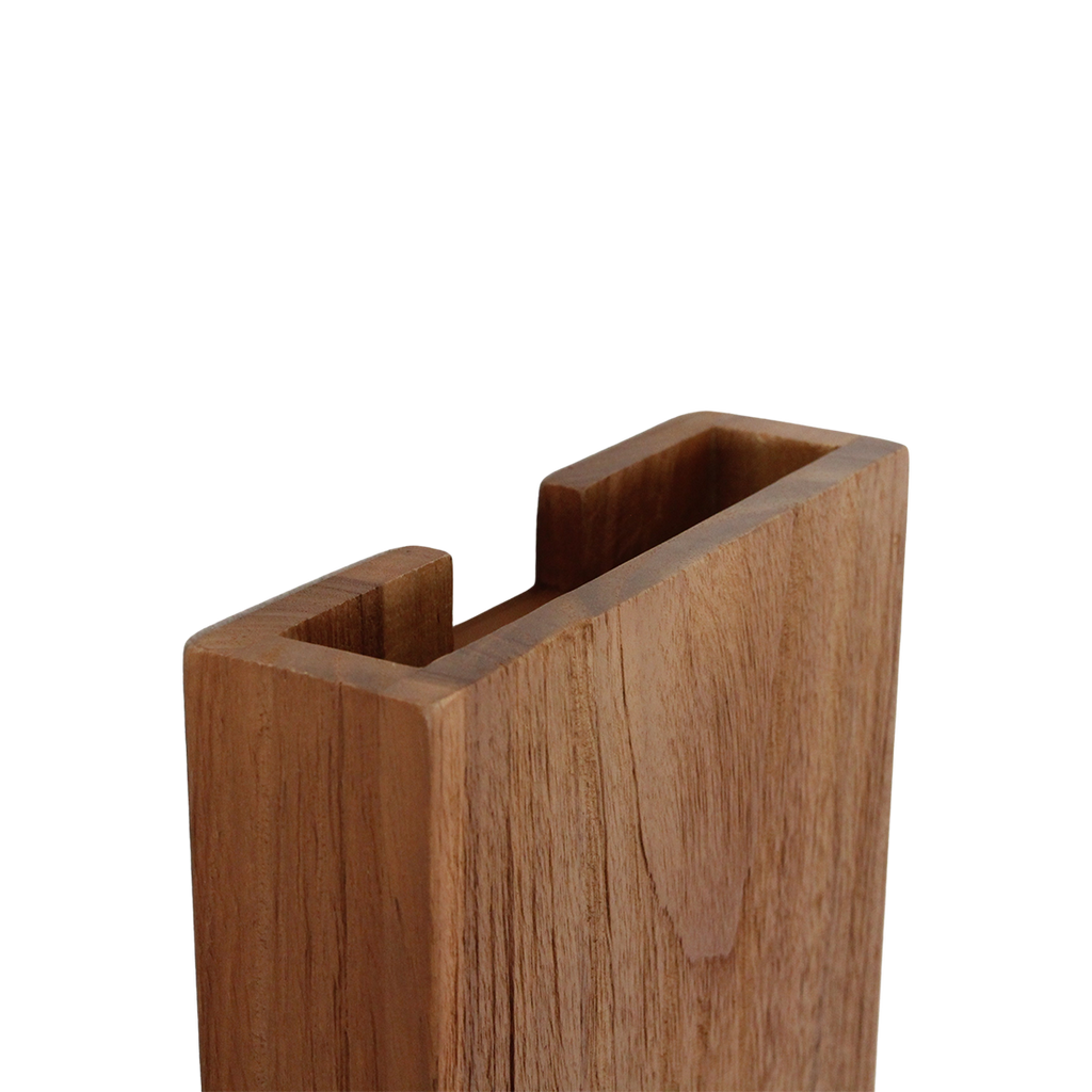 Nora teakhouten droogbloemhouder - 15x4,5x25 cm