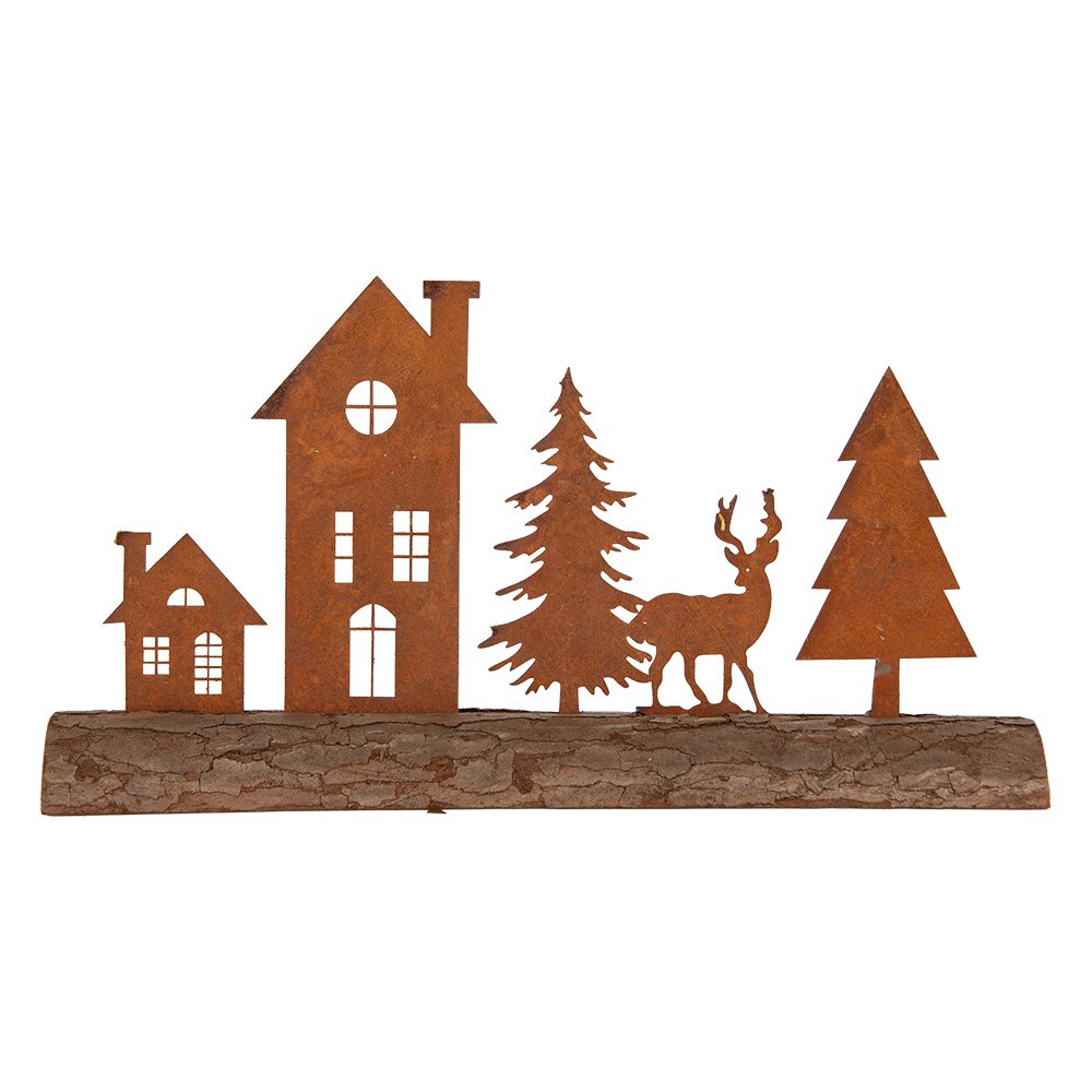 Decoratie Beeld Rendier 36x7x18 cm Bruin Metaal