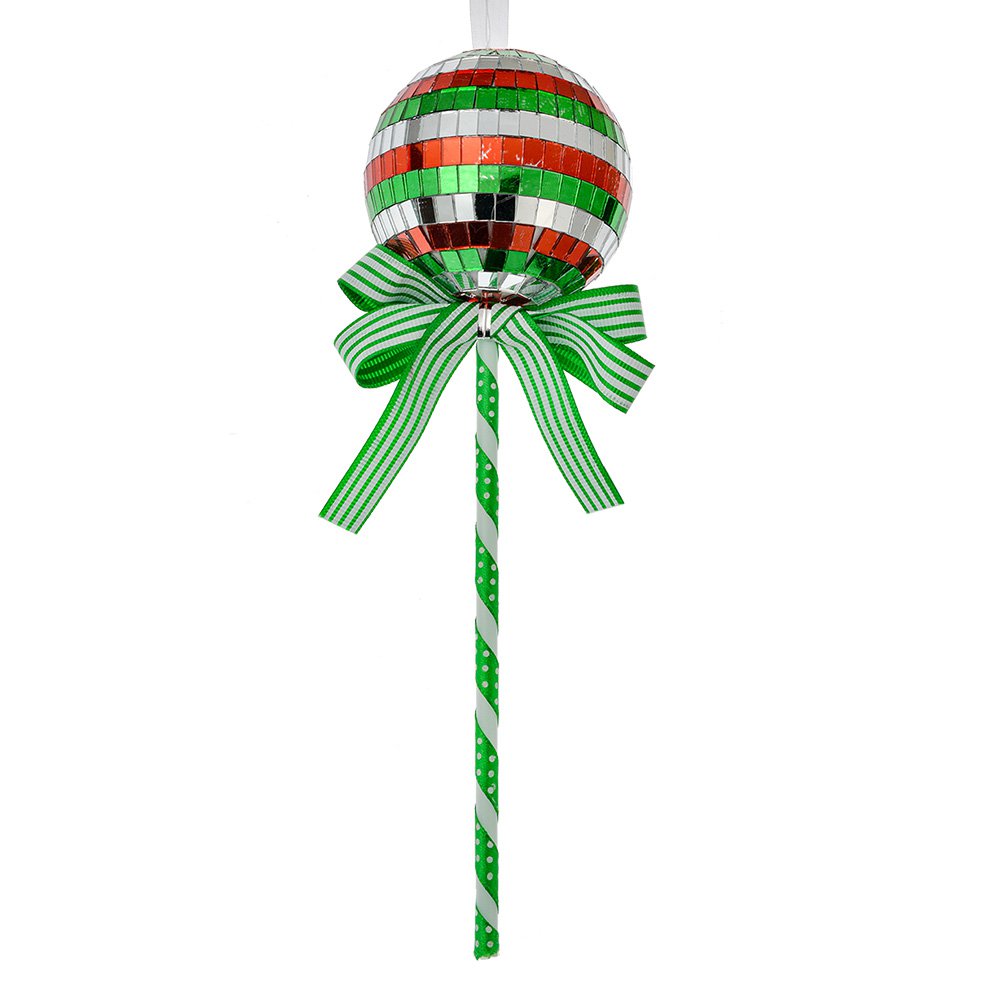 Kersthanger Lolly Ø 9x25 cm Groen Rood Kunststof
