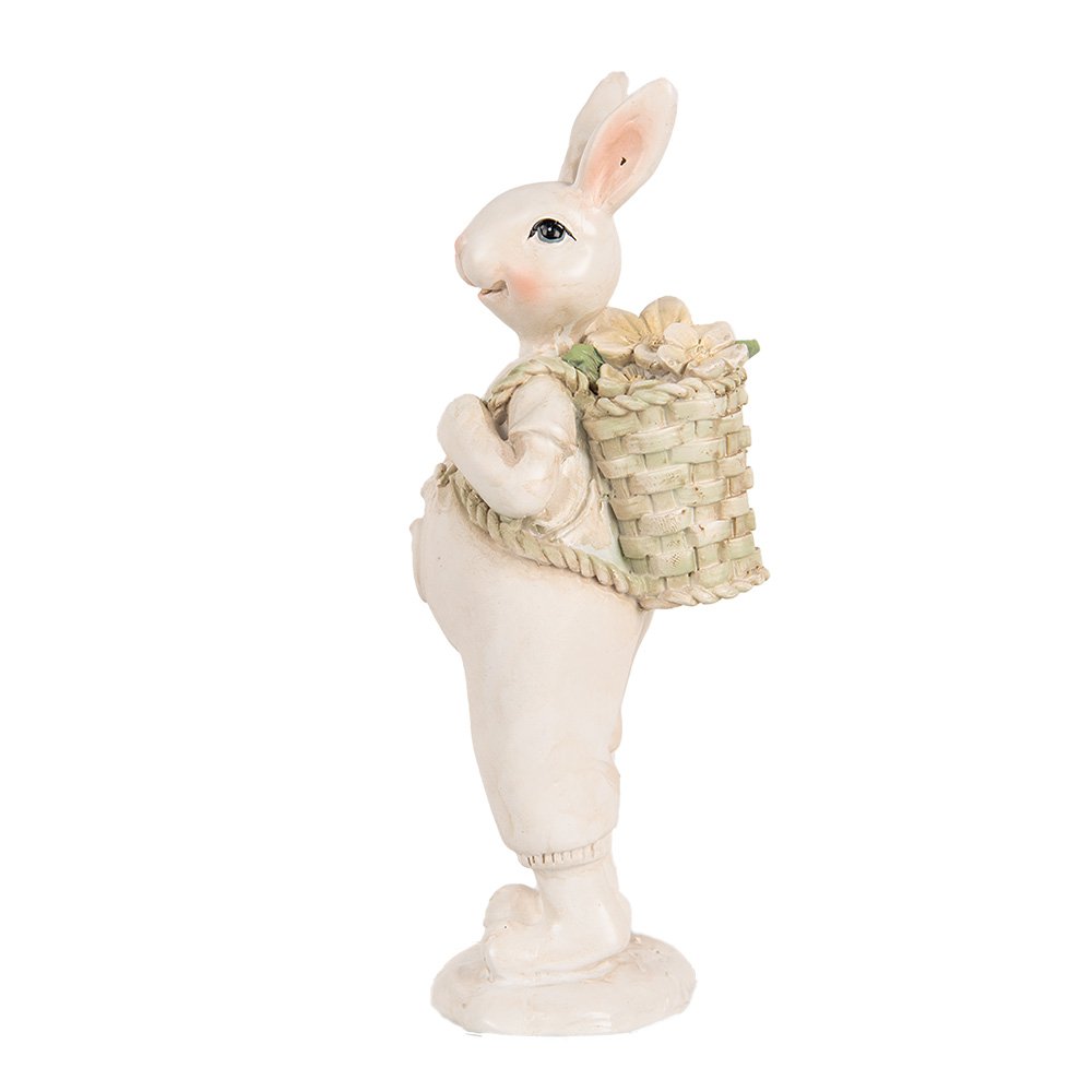 Decoratie Beeld Konijn 17 cm Wit Kunststof