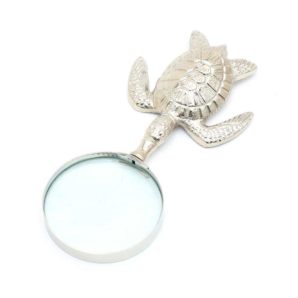 Vergrootglas met schildpadhandgreep met nikkelafwerking - Stijlvol decor