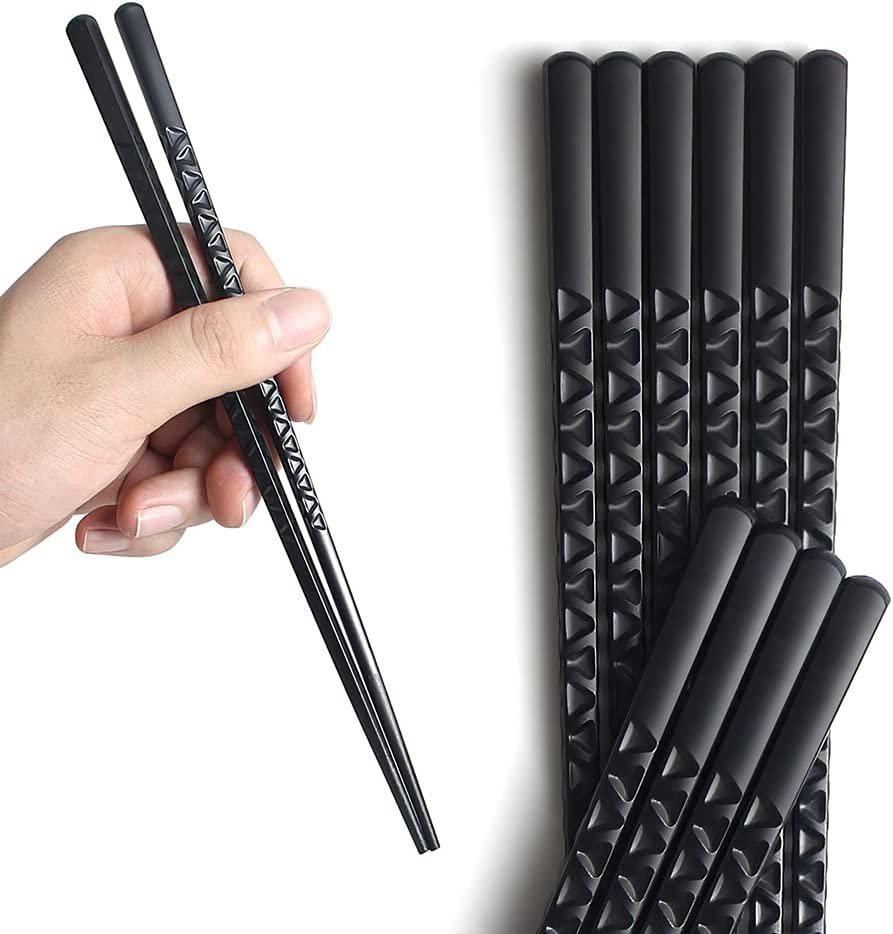 Herbruikbare eetstokjes van glasvezel – antislip eetstokjes – vaatwasmachinebestendig – 24 cm (2 paar)