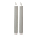 LED Dinerkaarsen set van 2 Ø 2x25 cm Grijs Wax
