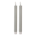 LED Dinerkaarsen set van 2 Ø 2x25 cm Grijs Wax
