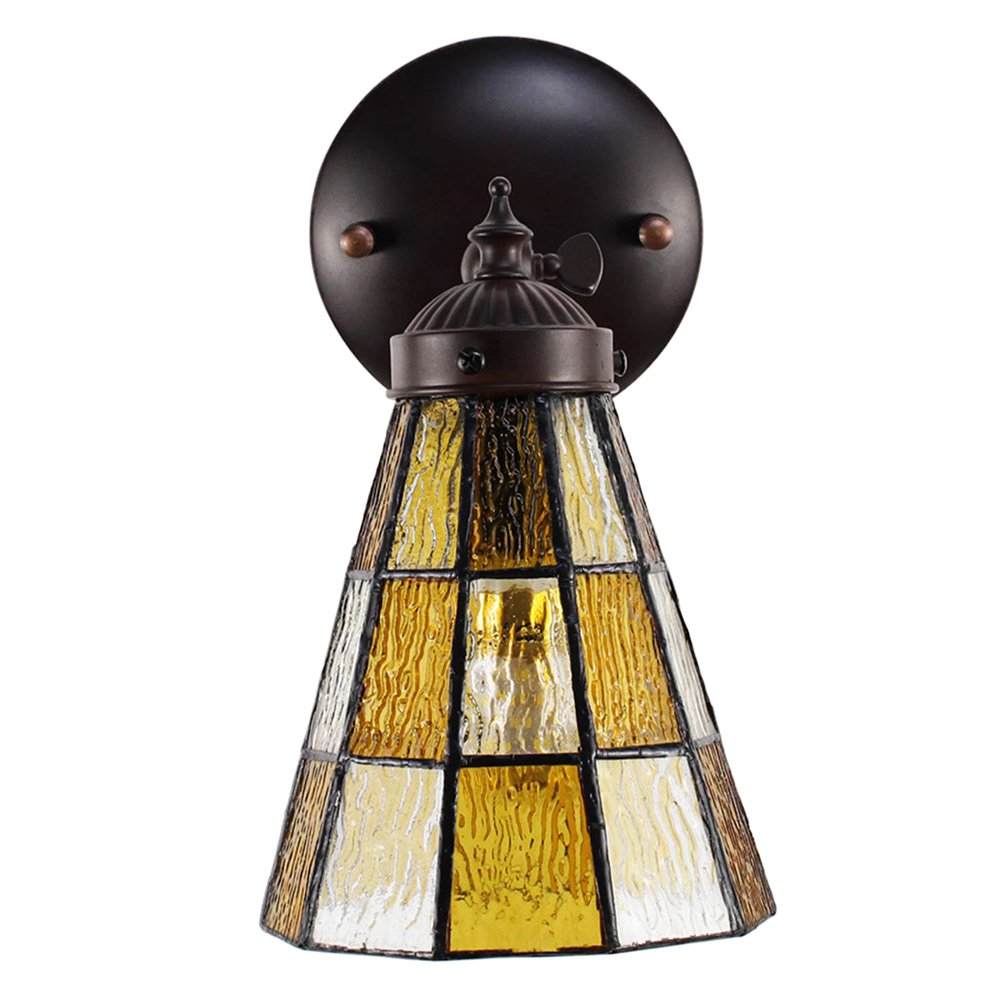 Wandlamp Tiffany 17x12x23 cm Bruin Glas Muurlamp