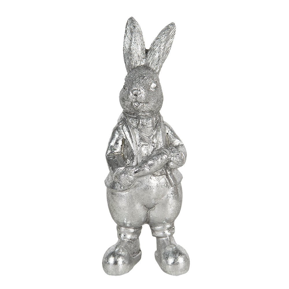 Beeld Konijn 13 cm Zilverkleurig Kunststof