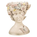 Bloempot Vrouw 20x18x26 cm Grijs Polyresin Vlinders
