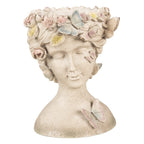 Bloempot Vrouw 20x18x26 cm Grijs Polyresin Vlinders