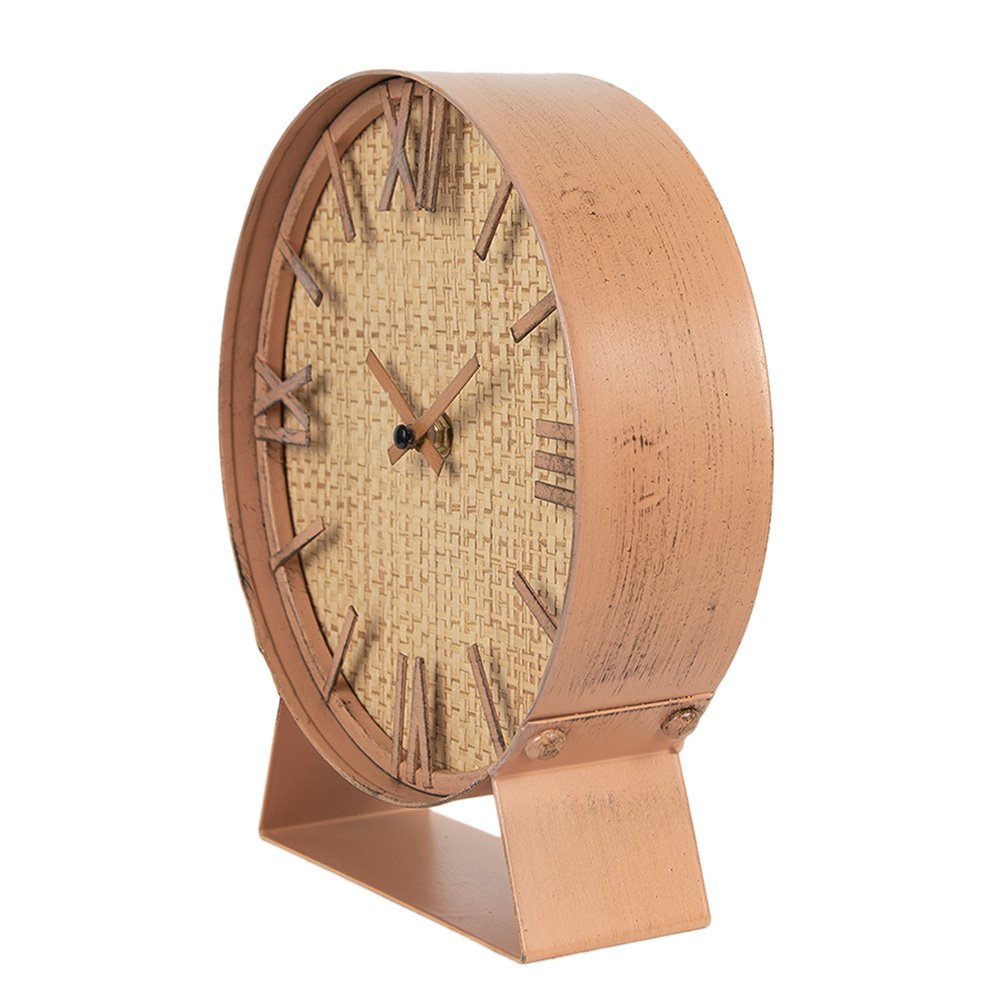 Tafelklok 24 cm Bruin MDF Tafelklokken Binnen