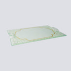 Gouden schotel rechthoek klein 35x23 goud en wit