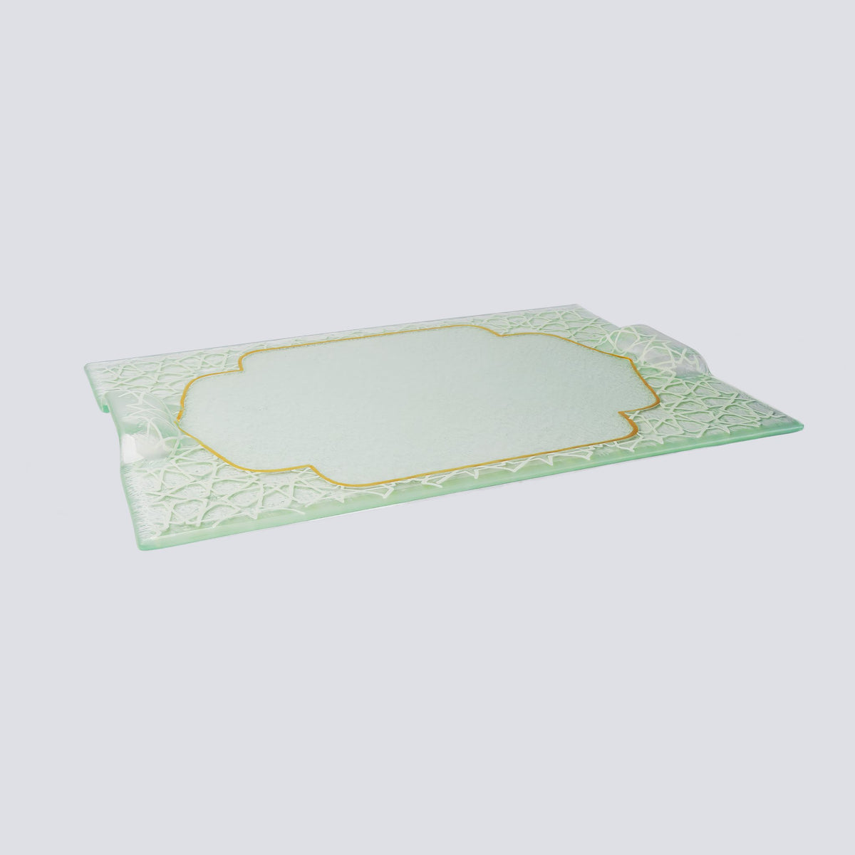 Gouden schotel rechthoek klein 35x23 goud en wit