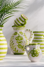 J-Line karaf Granada - keramiek - wit/groen - small