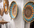 Lente Ronde Wanddecoratie Boheems Blauw Oranje DP0398
