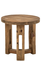 J-Line Ronde bijzettafel - gerecycled hout - bruin